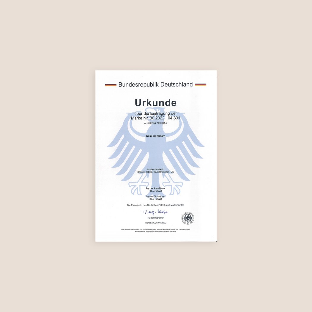 Urkunde Keimkraftbeam
